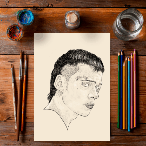 Mirada de Acero – Lámina impresa 20x28 cm